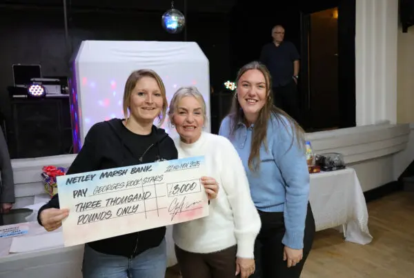 Left to right - Amy, founder of George's Rockstars, Julie & Libbie, Storage on Site
