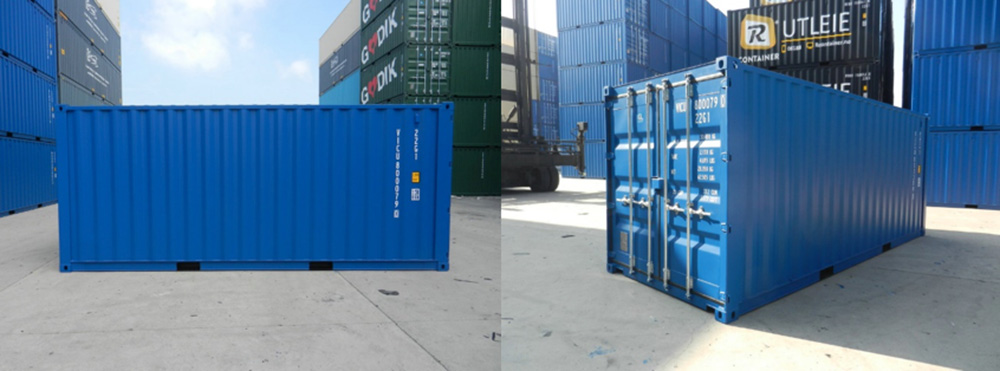 Side view and 3/4 view of a pristine One Trip container symbolizing freshness and reliability.