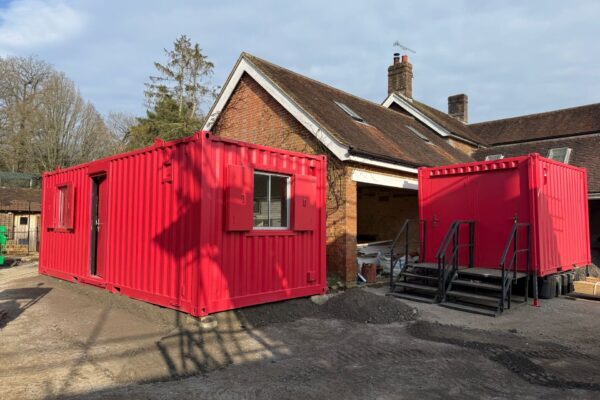 strawberry red cabins Strawberry Red Custom Painted Site Cabins | Storage on Site