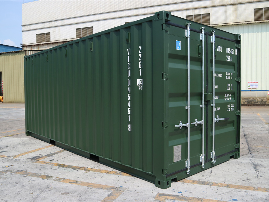 20ft shipping container in green