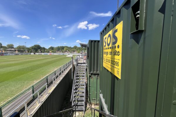 Double Stacked Cabin and Container at AFC Totton | Storage on Site