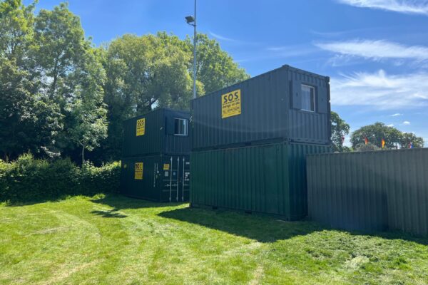 Double Stacked Cabin and Container at AFC Totton | Storage on Site