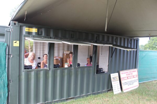 Volunteers in Netley Marsh Container Conversion Ticket Booth