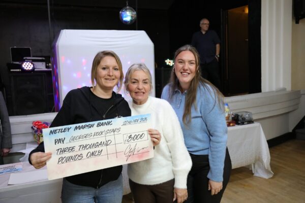 Left to right - Amy, founder of George's Rockstars, Julie & Libbie, Storage on Site