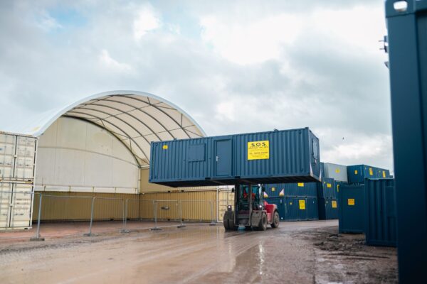 New container conversions bat at Storage on Site depot in Marchwood, Southampton